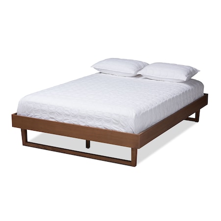 Baxton Studio Liliya Walnut Brown Finished Wood King Size Platform Bed Frame 156-9412